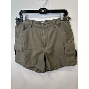 TNA Women's Cargo‎ Shorts Size 10 Khaki Green Utility Pockets Casual NWOT
